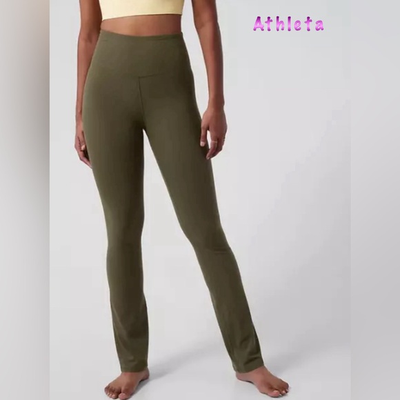 Athleta Pants - Athleta-High Waist Straight Leg Pant Tight Legging Aspen Olive Womans M